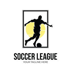 Fototapeta na wymiar Soccer player logo design templates
