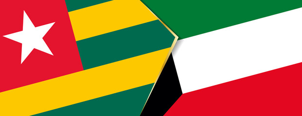 Togo and Kuwait flags, two vector flags.