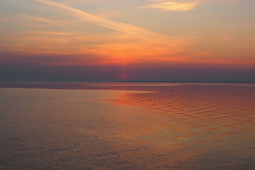 river landscape at sunset