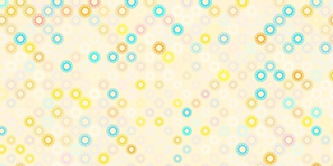 Light blue, yellow vector texture with disease symbols.
