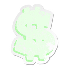 mean looking dollar symbol grunge sticker