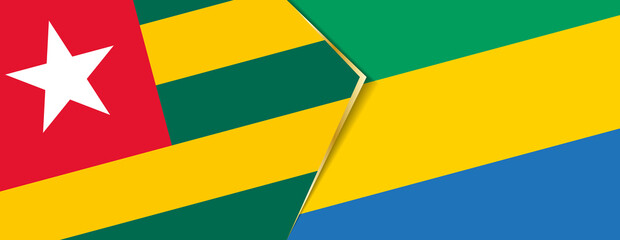 Togo and Gabon flags, two vector flags.