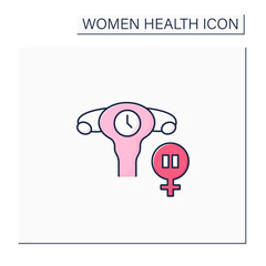 Menopause color icon. Women menstrual cycles end. Climacteric. Health care. Woman health concept. Isolated vector illustration