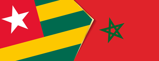 Togo and Morocco flags, two vector flags.