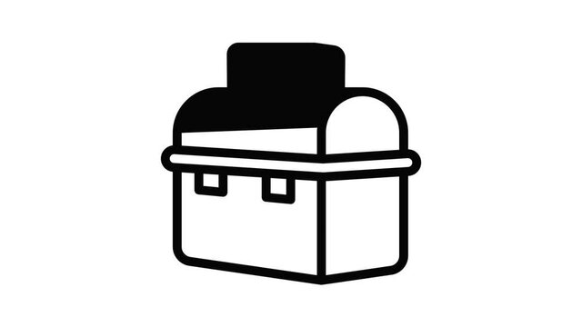 Steel lunchbox icon animation outline best object on white background