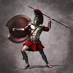 Fototapeta premium The Spartan warrior. 3d illustration