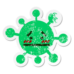 nauseous embarrassed virus distressed sticker