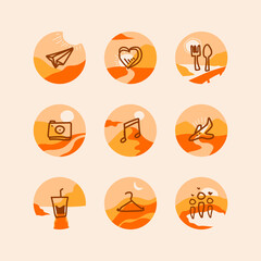 flat hand drawn instagram highlight stories collection