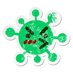 angry bird virus distressed sticker