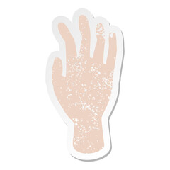 waving hand grunge sticker