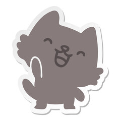 happy cartoon cat sticker