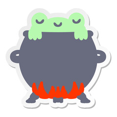 frog in a cauldron sticker