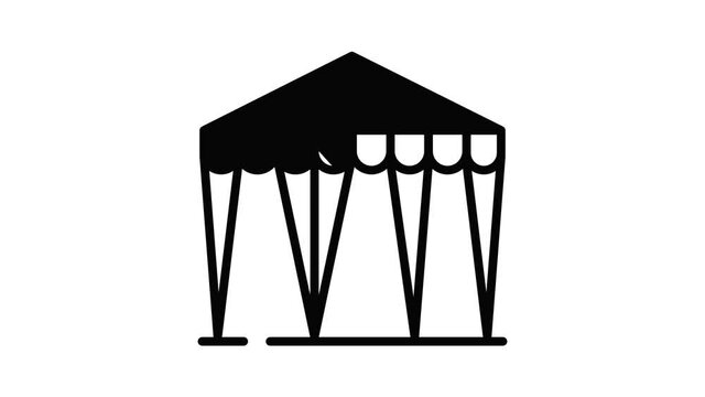 Summer awning icon animation outline best object on white background