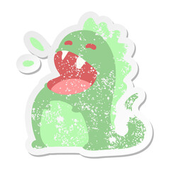 happy dinosaur grunge sticker