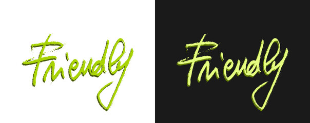 Scritta artistica " Friendly " vettoriale