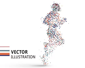 Fotobehang Running man composed of colored dots, vector illustration. © liuzishan