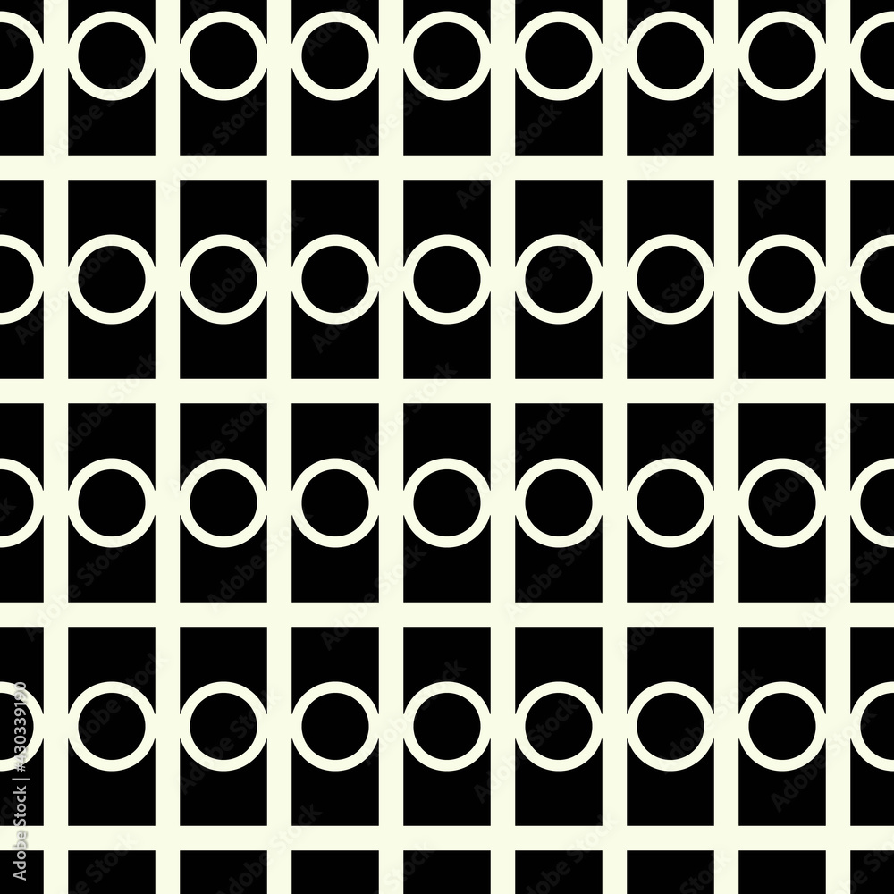 Poster Simple geometric shapes. Circles and rectangles abstract and monochrome.