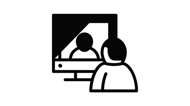 Media communications icon animation outline best object on white background