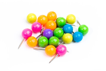 round colored pins  isolated  - Image