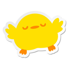 cute cartoon baby bird sticker