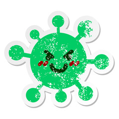 cute mean virus distressed sticker