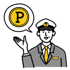 男性　若い　バス　タクシー　運転手　ベクター　ポップ　ポイント
