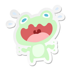 cartoon frog frightened sticker