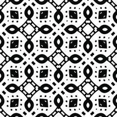 Geometric vector pattern with triangular elements. Seamless abstract ornament for wallpapers and backgrounds. Black and white colors.