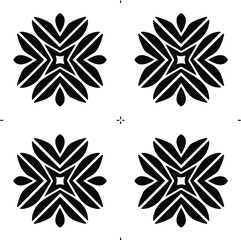 Geometric vector pattern with triangular elements. Seamless abstract ornament for wallpapers and backgrounds. Black and white colors.