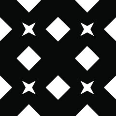  Geometric vector pattern with triangular elements. Seamless abstract ornament for wallpapers and backgrounds. Black and white colors.