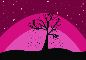 vector fairy night illustration, wallpaper and background