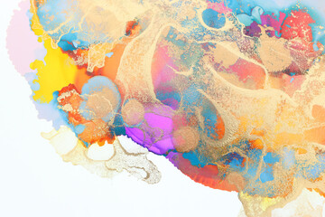 art photography of abstract fluid painting with alcohol ink