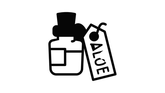 Aloe dropper icon animation outline best object on white background