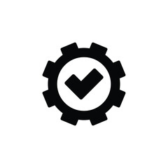 Gear icon. Check vector icon