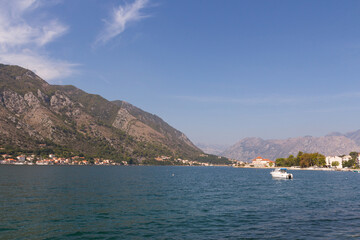 View of the  Kotor Bay on a sunny day. Kotor. Montenegro 