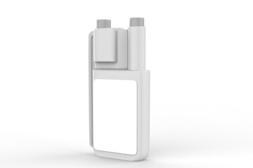 Plastic Dosing Bottle Mockup isolated on a white background. 3d illustration