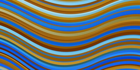 Light Blue, Yellow vector background with bent lines.