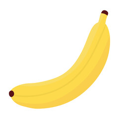 Cartoon banana isolated on white background. Flat cartoon vector illustration. Isolated on white background. Vegan concept