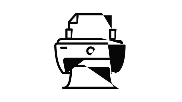 Home printer icon animation outline best object on white background