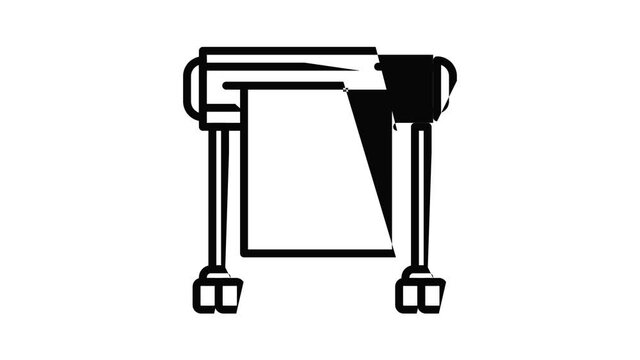 Plotter icon animation outline best object on white background