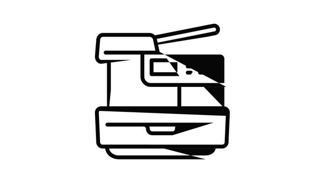 Printer icon animation outline best object on white background