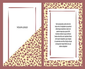 Abstract trendy artistic animal print background template. Suitable for cover, invitation, banner, poster, brochure, poster, postcard, flyer, packaging and more. EPS10