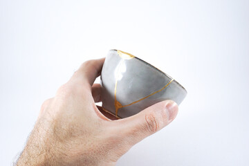 Gray japanese gold Kintsugi