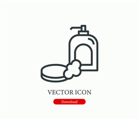 Soap vector icon.  Editable stroke. Linear style sign for use on web design and mobile apps, logo. Symbol illustration. Pixel vector graphics - Vector