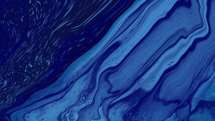 Blue flowing liquid waves abstract motion blurred background.