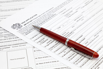 Obraz premium Russian visa application form