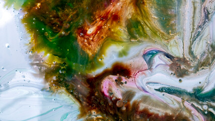 The colors of the aqueous ink are translucent. Abstract multicolored marble texture background