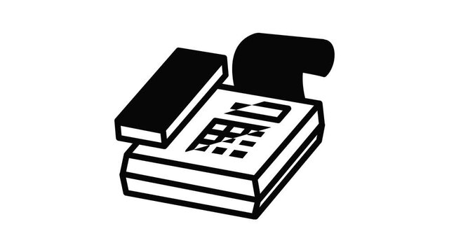 Fax icon animation outline best object on white background