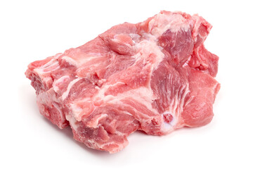 Raw pork meat, isolated on white background. High resolution image