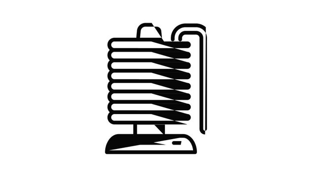 Magnetic coil icon animation outline best object on white background